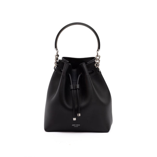 Jimmy Choo Black Bon Bon Leather Bucket