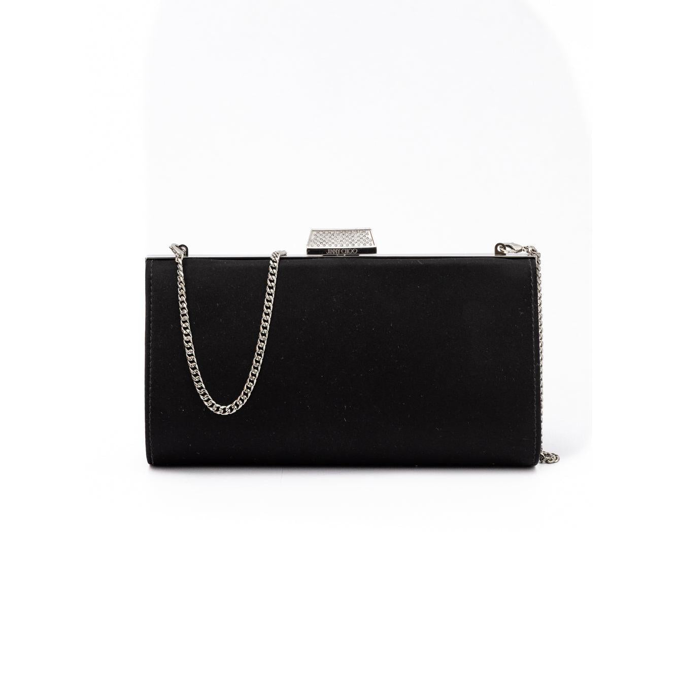 Jimmy Choo Black Satin Crossbody Bag