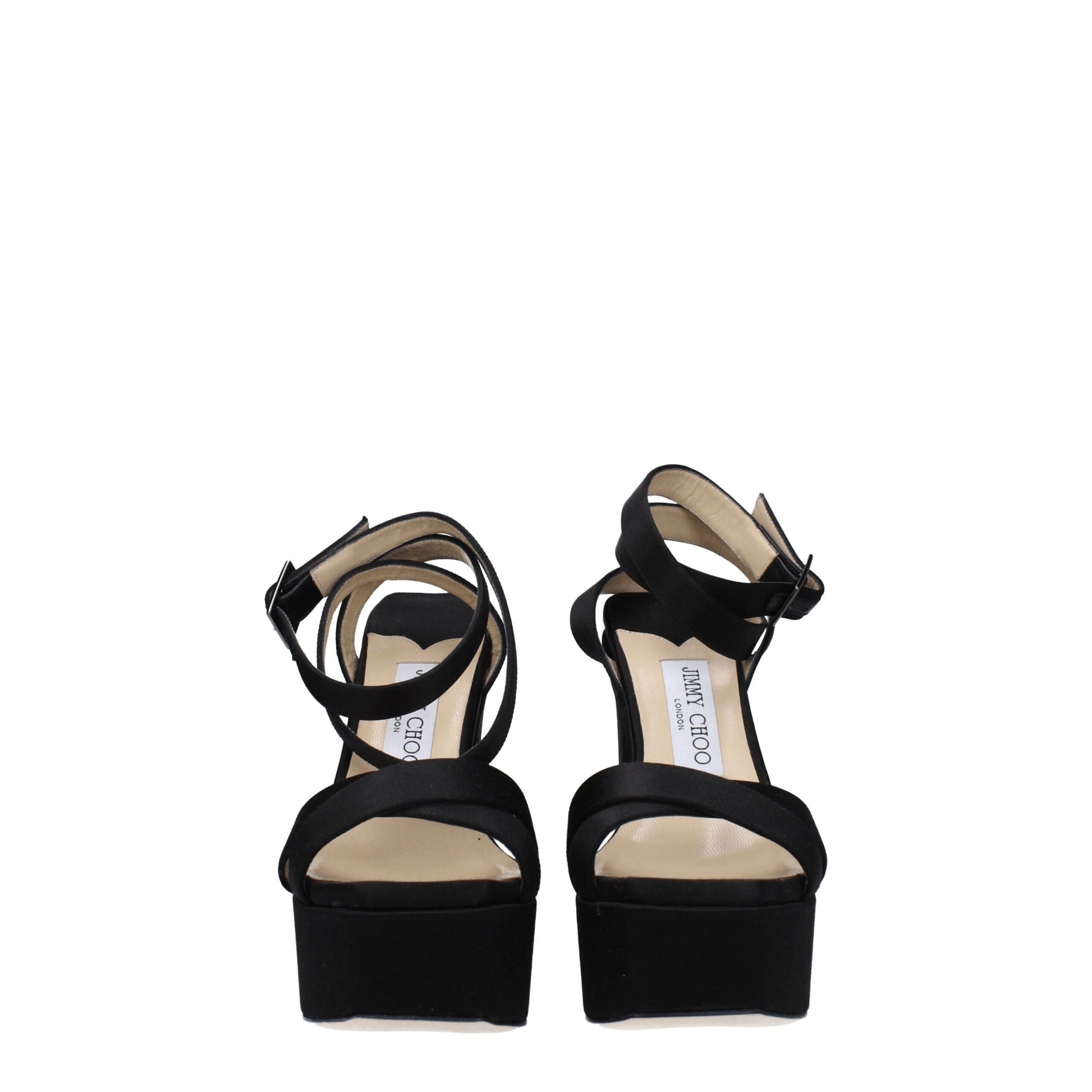 Jimmy Choo Black Satin Platforms