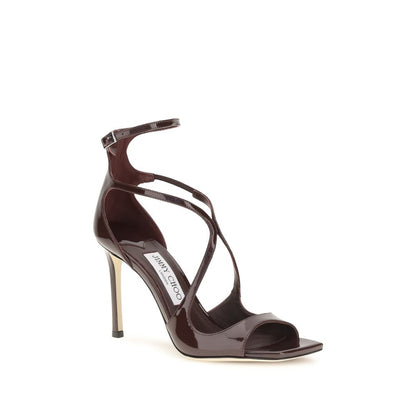 Jimmy Choo Brown Calf Leather Bos Taurus Stiletto Heel Sandals