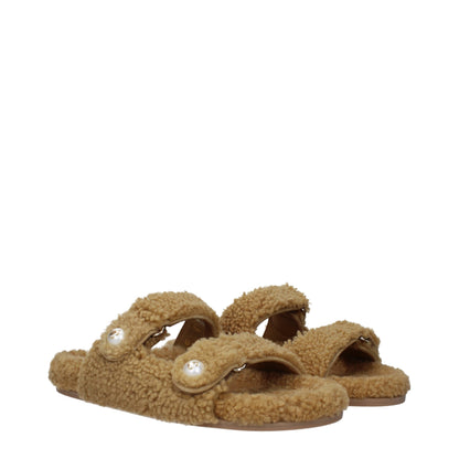 Jimmy Choo Brown Fabric Slippers Sandals