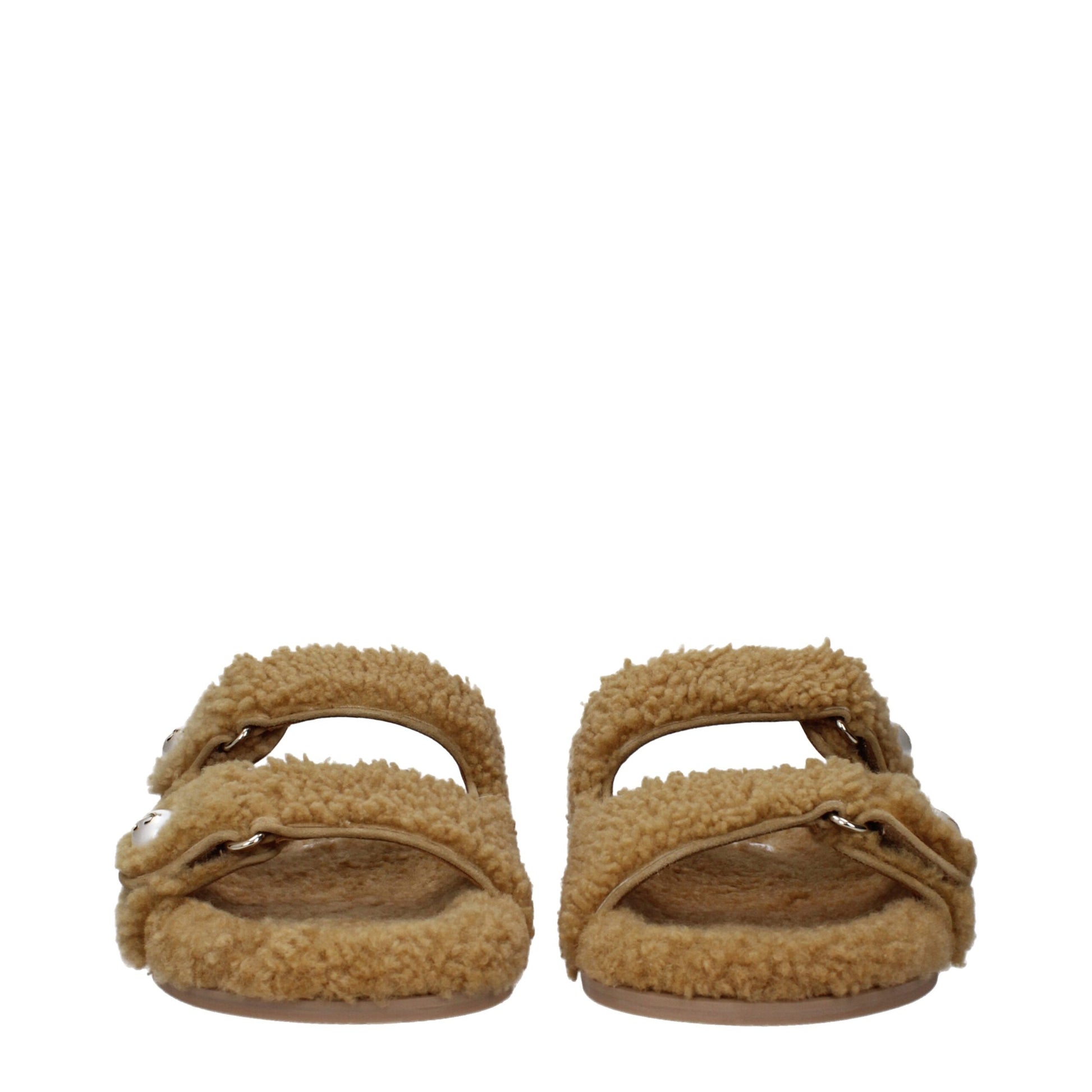 Jimmy Choo Brown Fabric Slippers Sandals