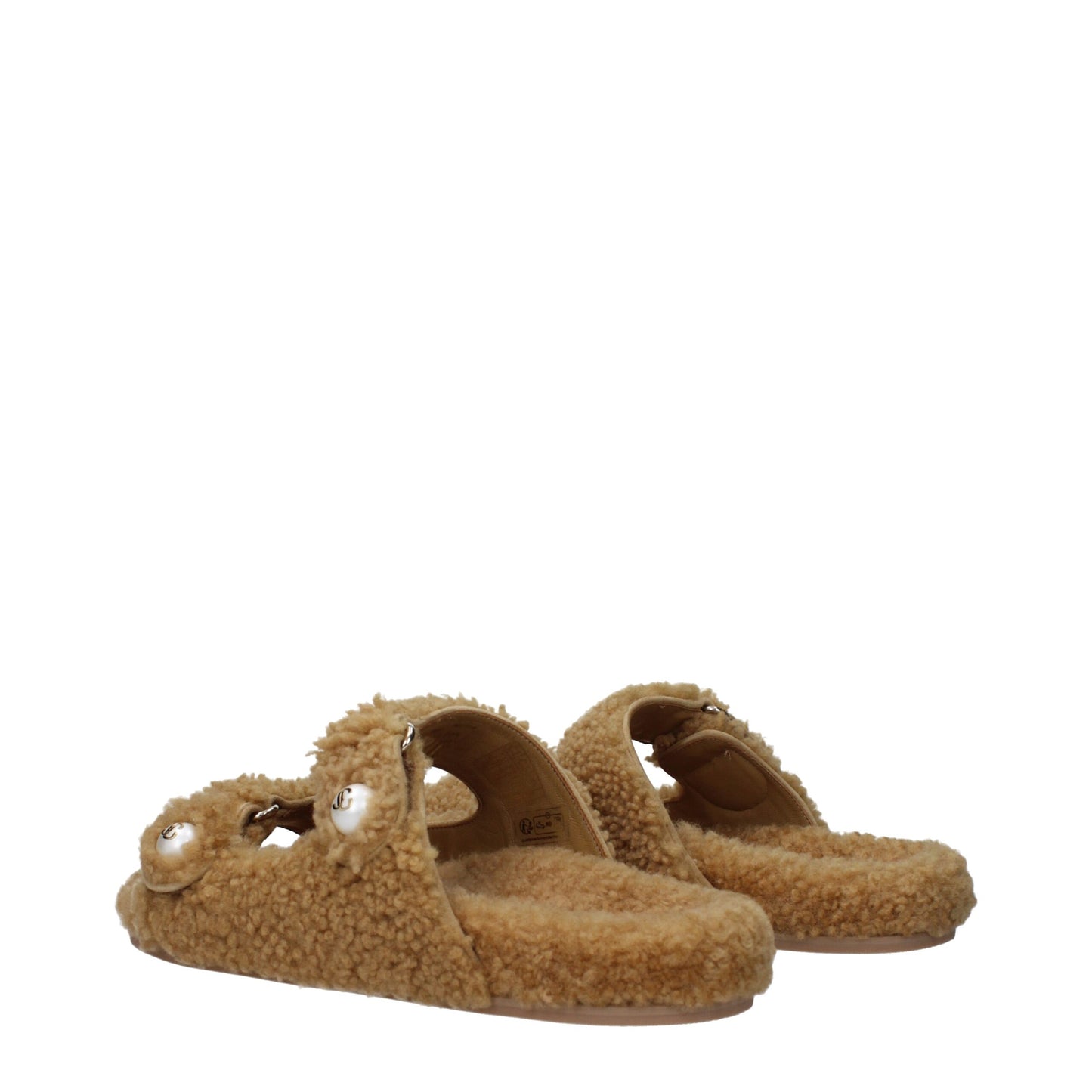 Jimmy Choo Brown Fabric Slippers Sandals