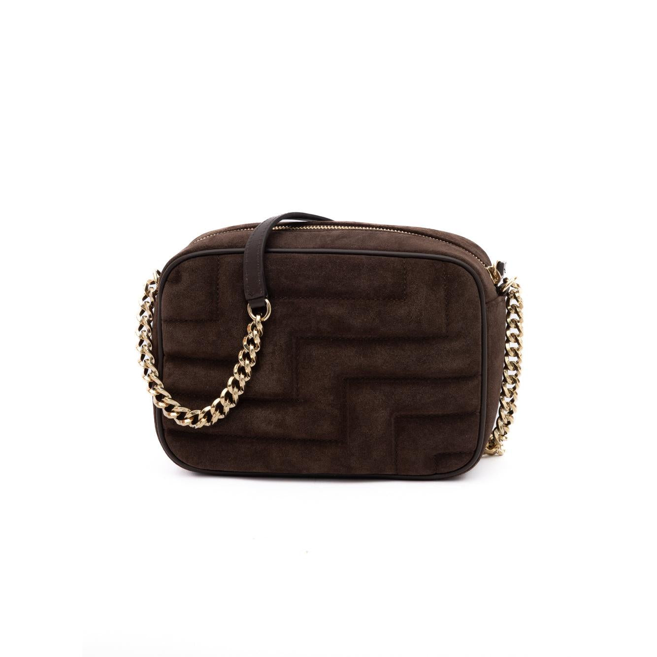 Jimmy Choo Brown Suede Avenue Camera Crossbody Bag