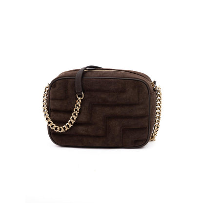 Jimmy Choo Brown Suede Avenue Camera Crossbody Bag