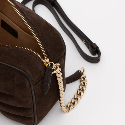 Jimmy Choo Brown Suede Avenue Camera Crossbody Bag