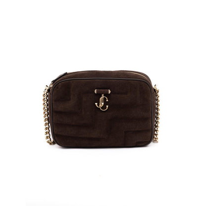 Jimmy Choo Brown Suede Avenue Camera Crossbody Bag