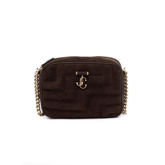 Jimmy Choo Brown Suede Avenue Camera Crossbody Bag