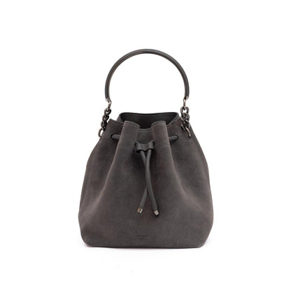 Jimmy Choo Dark Grey Bon Bon Suede Bucket