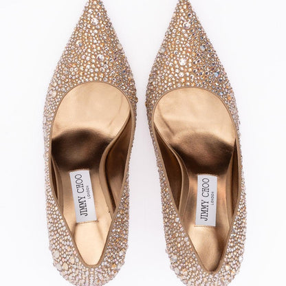 Jimmy Choo Light Bronze Crystal Love 85 Pumps