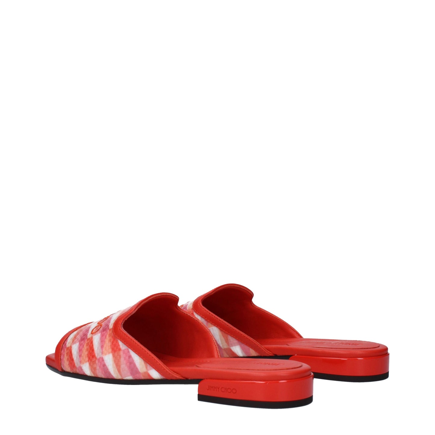 Jimmy Choo Orange Fabric Slippers Sandals