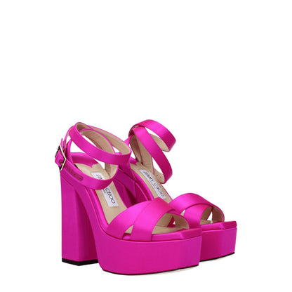 Jimmy Choo Pink Satin Platforms