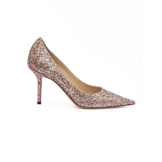 Jimmy Choo Rose Coarse Glitter Love 85 Pumps