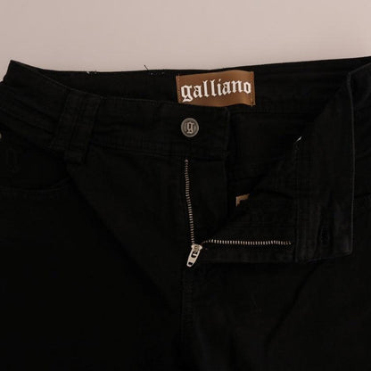 John Galliano Black Cotton Denim Stretch Regular Fit Jeans