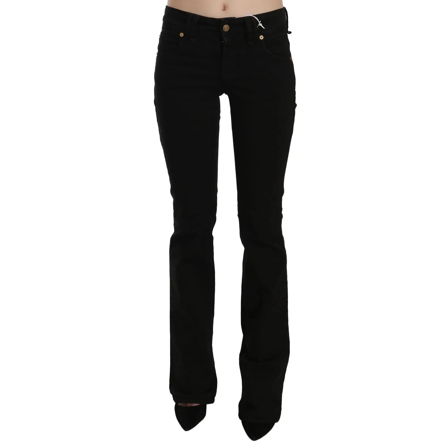 John Galliano Black Low Waist Slim Leg Skinny Denim Casual Pants Jeans
