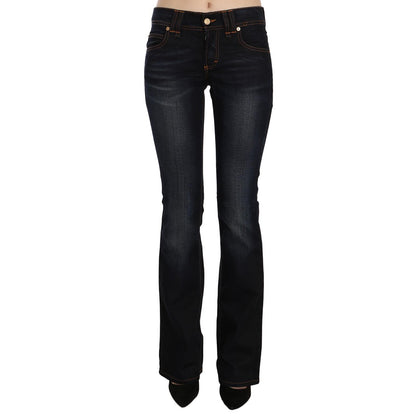 John Galliano Blue Washed Mid Waist Regular Leg Boot Cut Denim Jeans