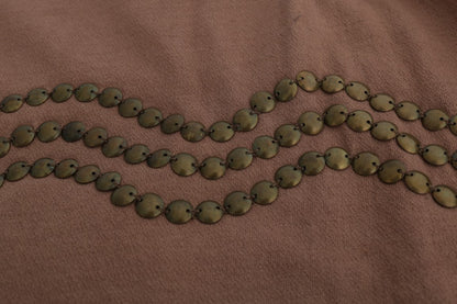 John Galliano Brown Cotton Studded Sweater