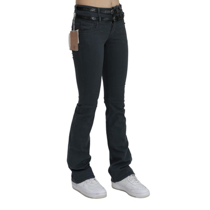 John Galliano Gray Mid Waist Slim Flared Denim Trouser Jeans