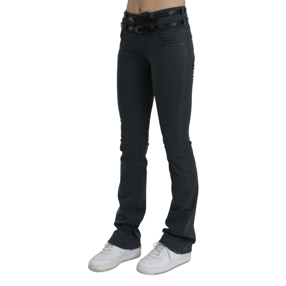 John Galliano Gray Mid Waist Slim Flared Denim Trouser Jeans