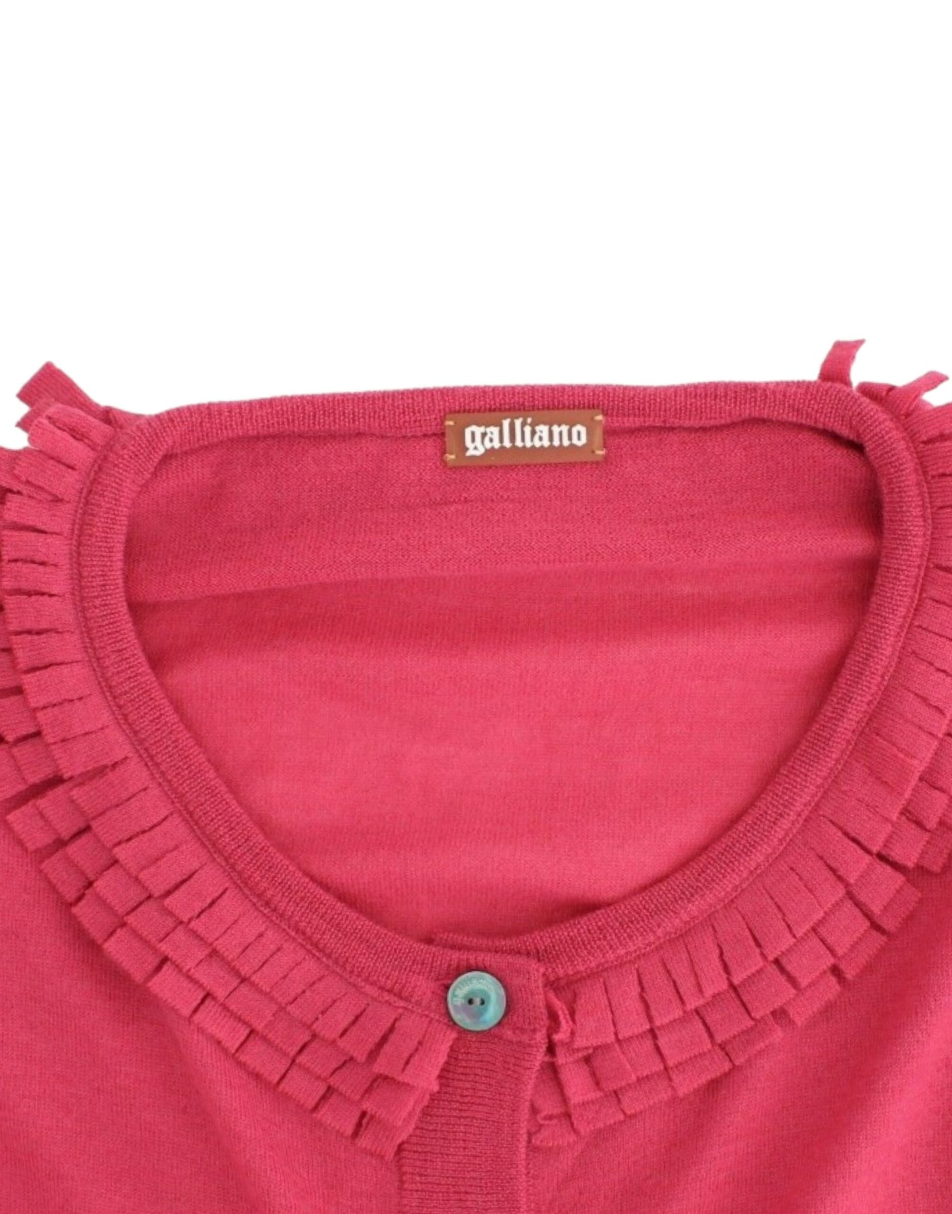 John Galliano Pink wool cardigan