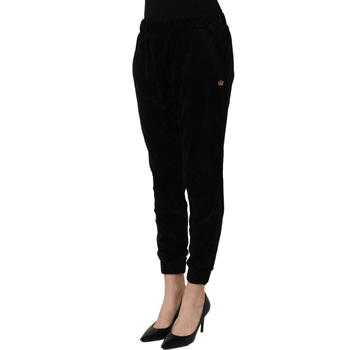 Juicy Couture Dark Gray Mid Waist Tapered Cropped Trouser Pants