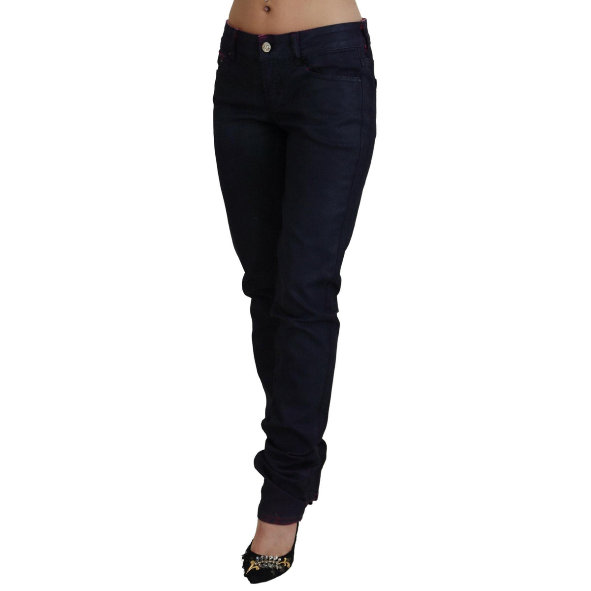 Just Cavalli Black Low Waist Slim Fit Women Casual Denim Jeans