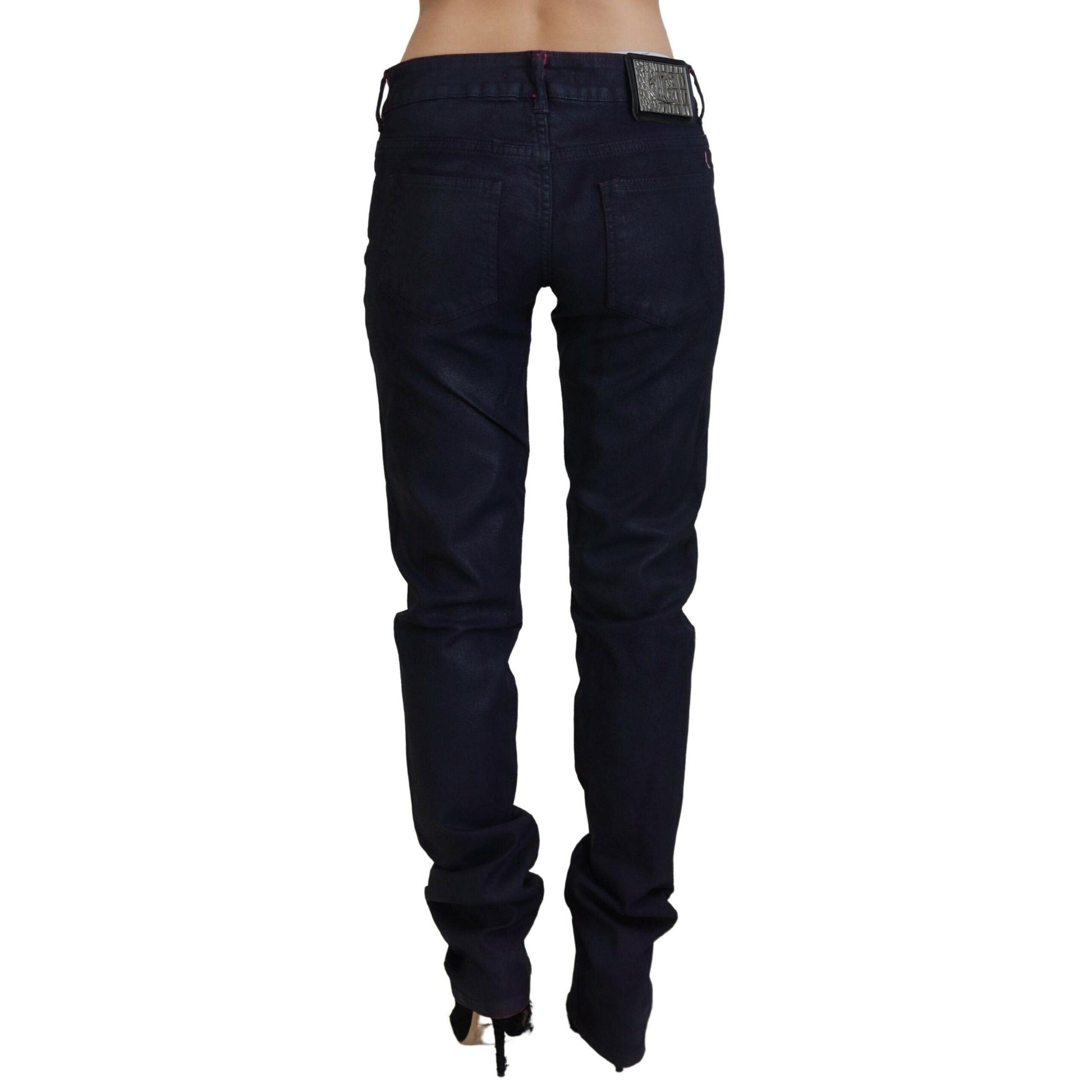 Just Cavalli Black Low Waist Slim Fit Women Casual Denim Jeans