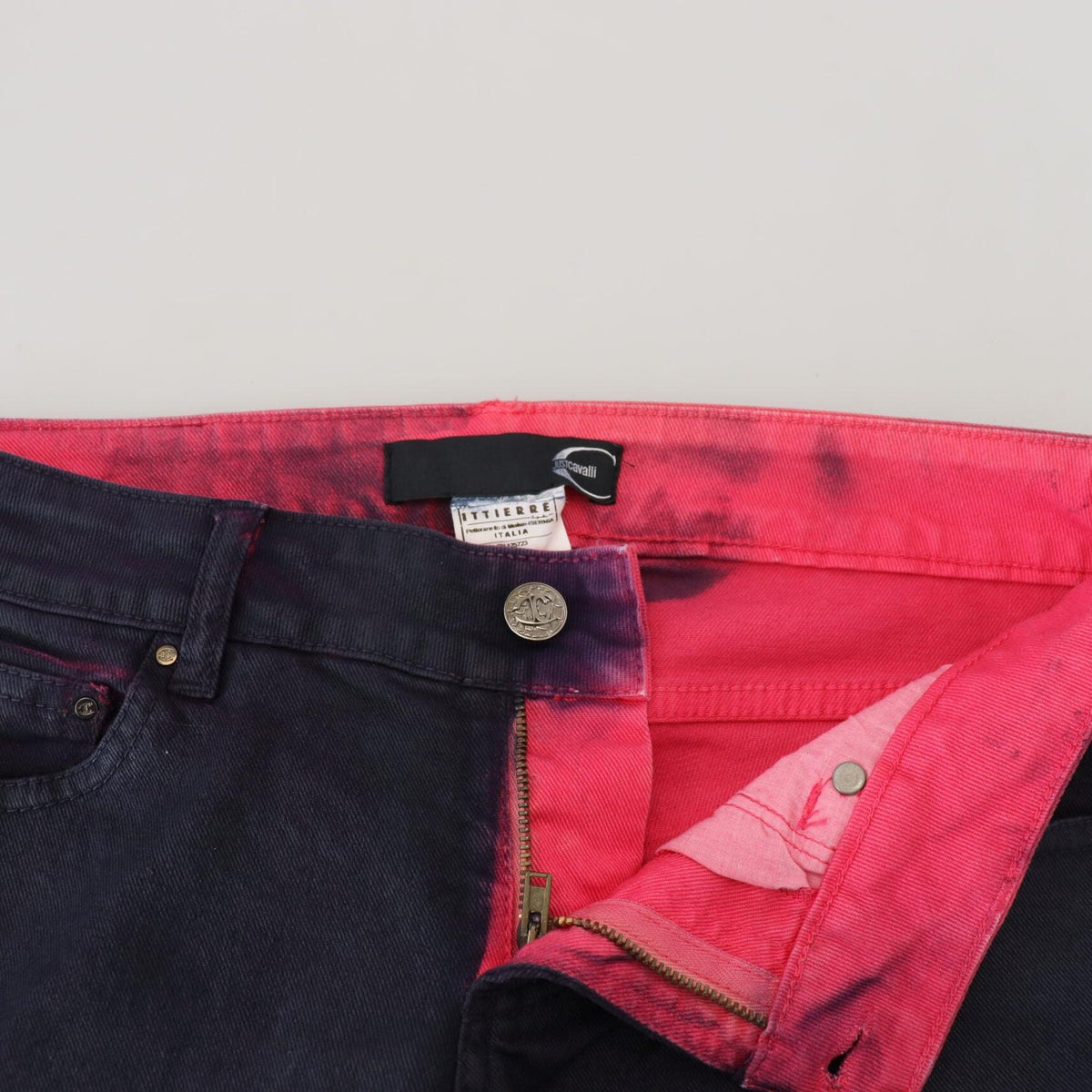 Just Cavalli Black Low Waist Slim Fit Women Casual Denim Jeans