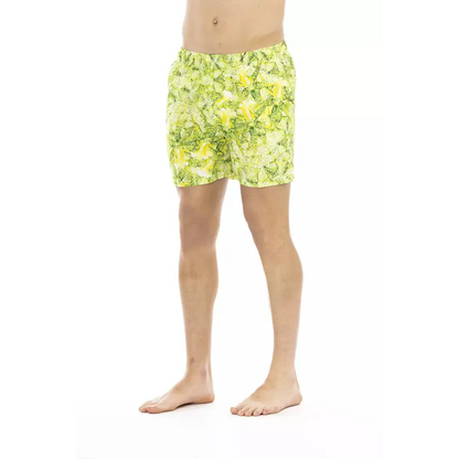 Just Cavalli Green Polyester Men Swim Short