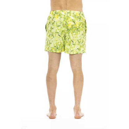 Just Cavalli Green Polyester Men Swim Short