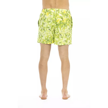 Just Cavalli Green Polyester Men Swim Short