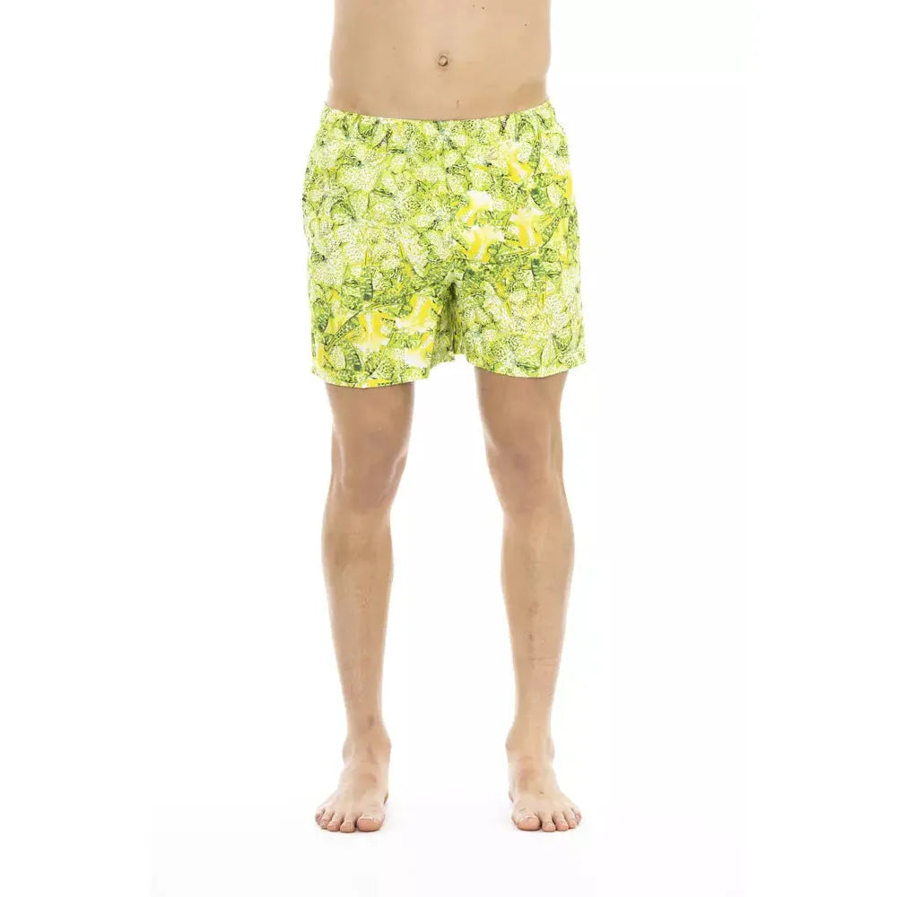 Just Cavalli Green Polyester Men Swim Short
