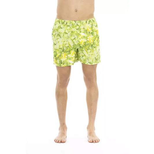 Just Cavalli Green Polyester Men Swim Short