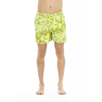 Just Cavalli Green Polyester Men Swim Short