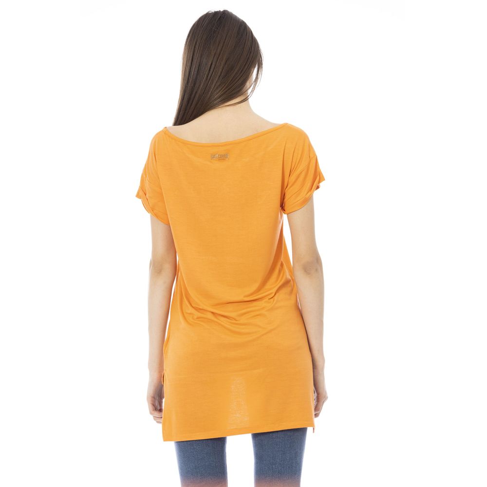 Just Cavalli Orange Bomuld Tops & T-Shirt-Modeoutlet