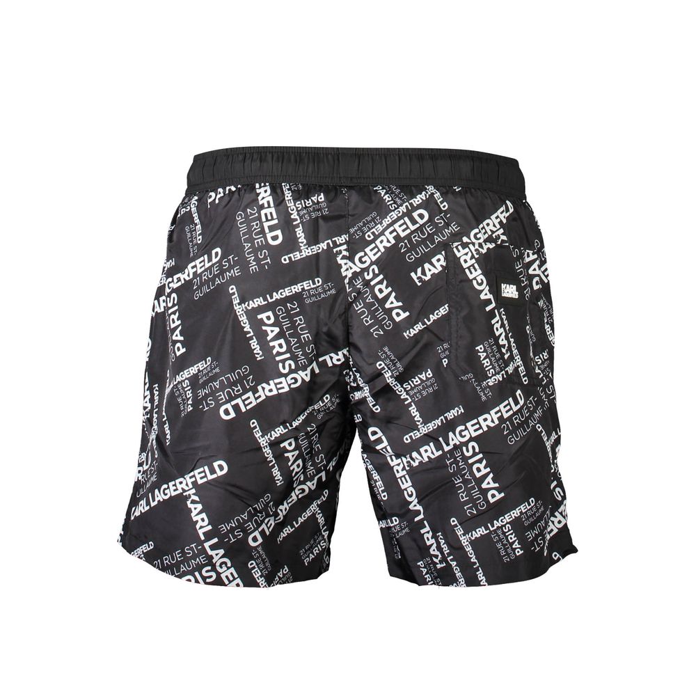 Karl Lagerfeld Black Polyester Men's Swim Boxer