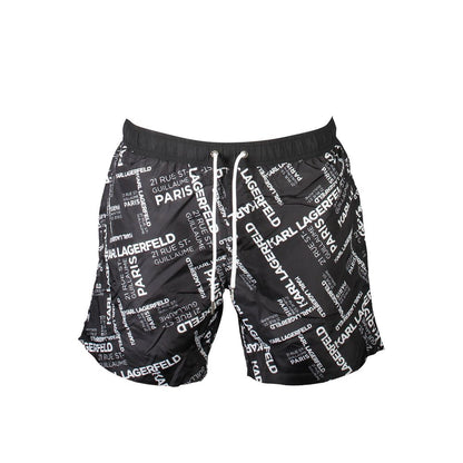 Karl Lagerfeld Black Polyester Men's Swim Boxer