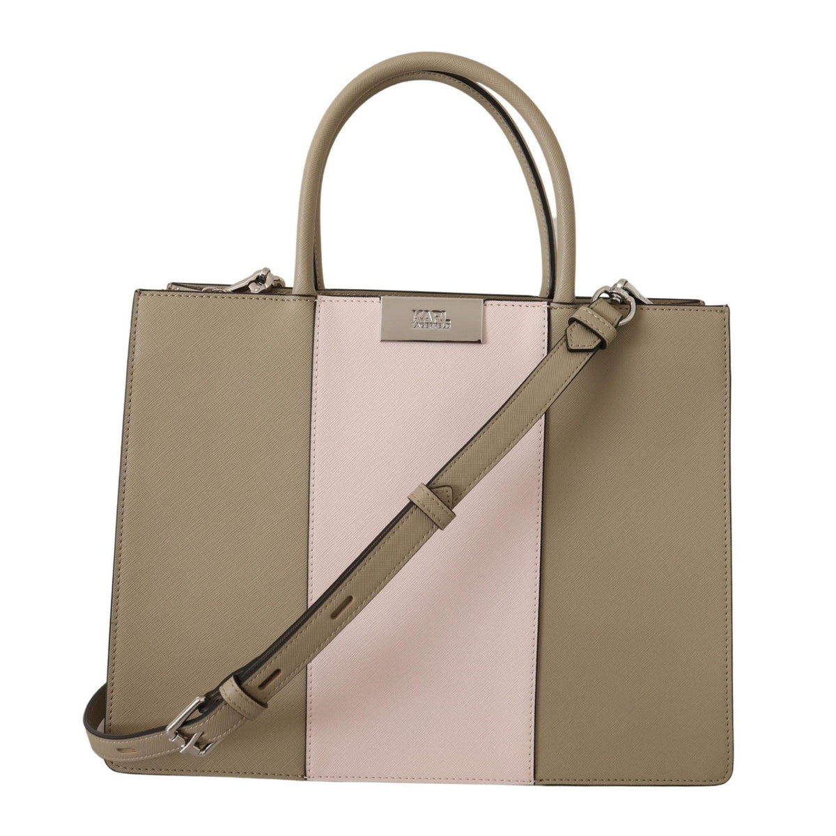 Karl Lagerfeld Sage Green Polyurethane Tote Shoulder Bag
