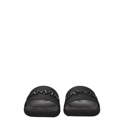 Lanvin Black Cotton Slippers Sandals