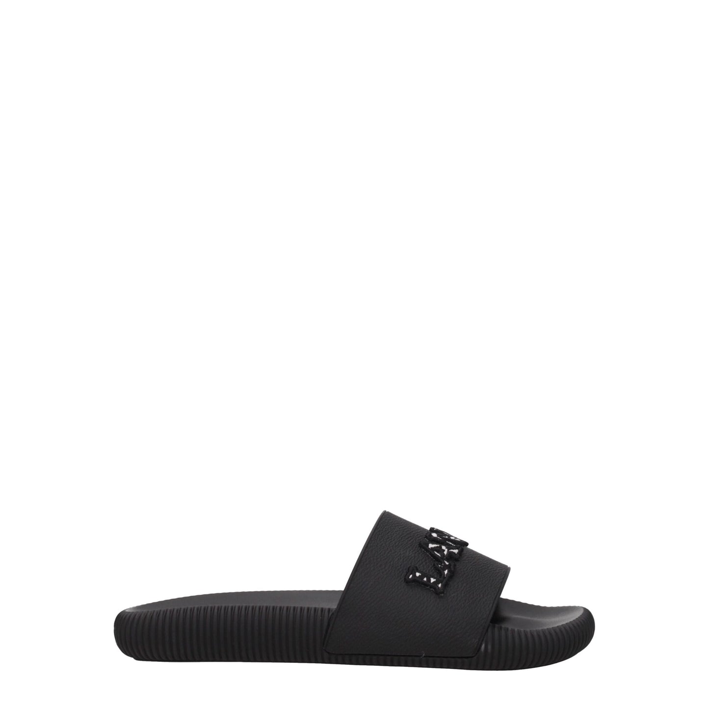 Lanvin Black Cotton Slippers Sandals