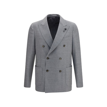 Lardini Gray Wool Oves Aries Full-Length Jacket