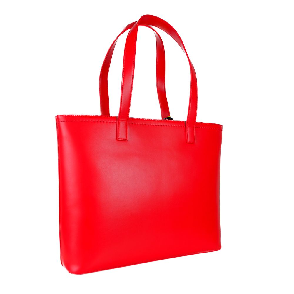 Love Moschino Rød Læder Skulder Taske-Modeoutlet