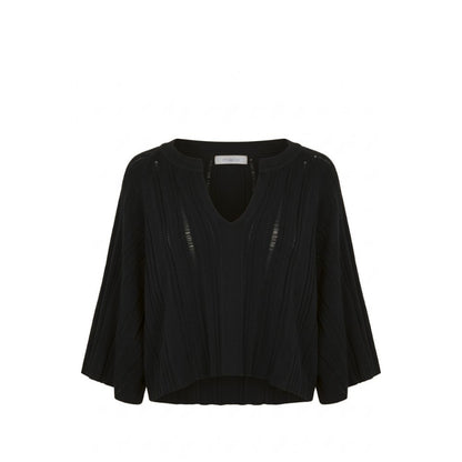 Malo Black Cotton Women Sweater