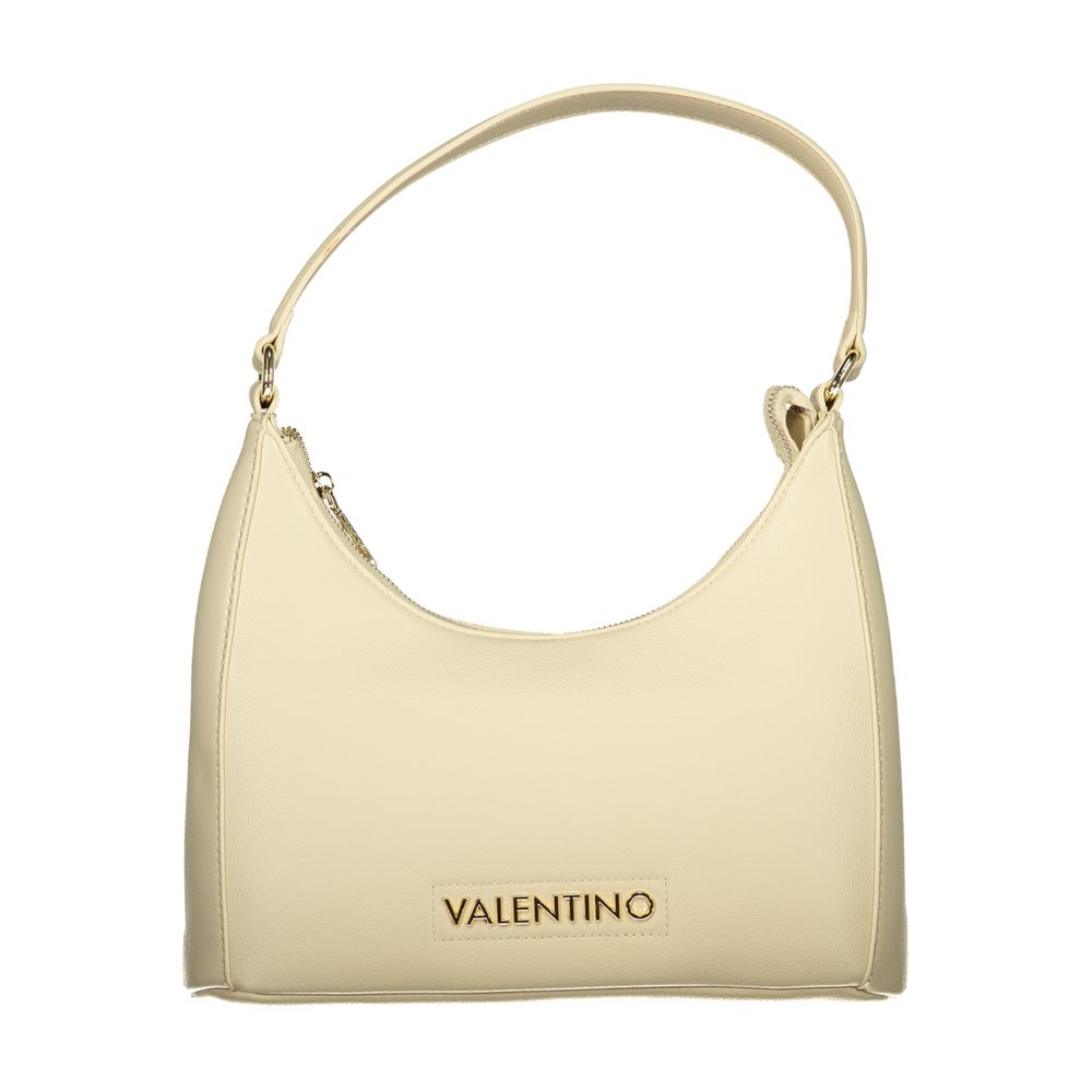 Mario Valentino Beige Polyurethane Women's Bag with Adjustable Shoulder Strap