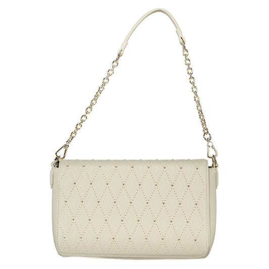 Mario Valentino Bianco Polyurethane Women's Bag with Chain Shoulder Handle