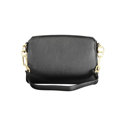 Mario Valentino Nero Polyurethane Women's Bag With Adjustable Shoulder Strap