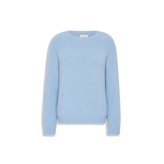 Max Mara Blue Alpaca Leather Sweatshirt