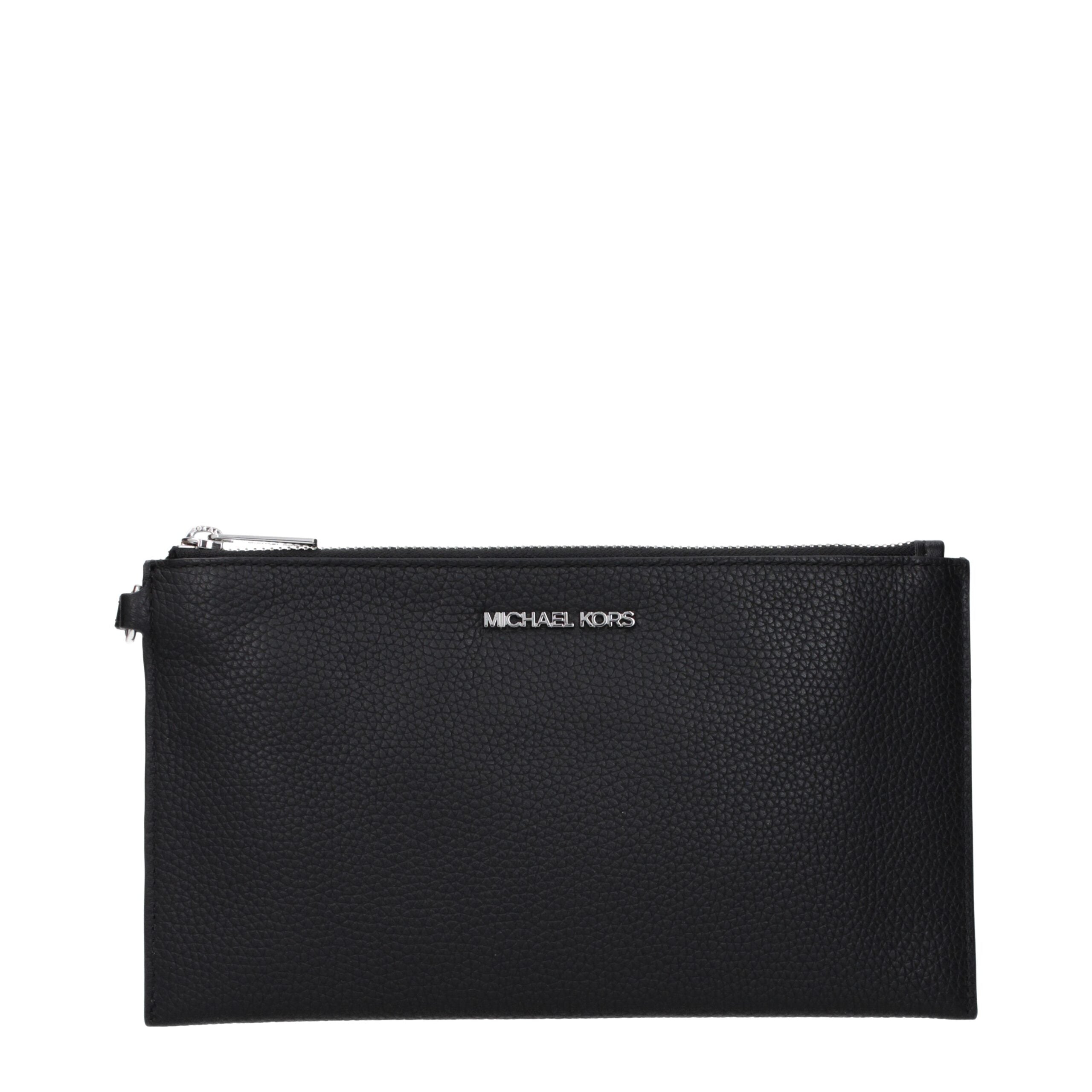 Michael Kors Black Leather Clutch Bag