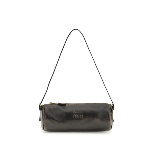 Miu Miu Brown Lamb Leather Shoulder Bag