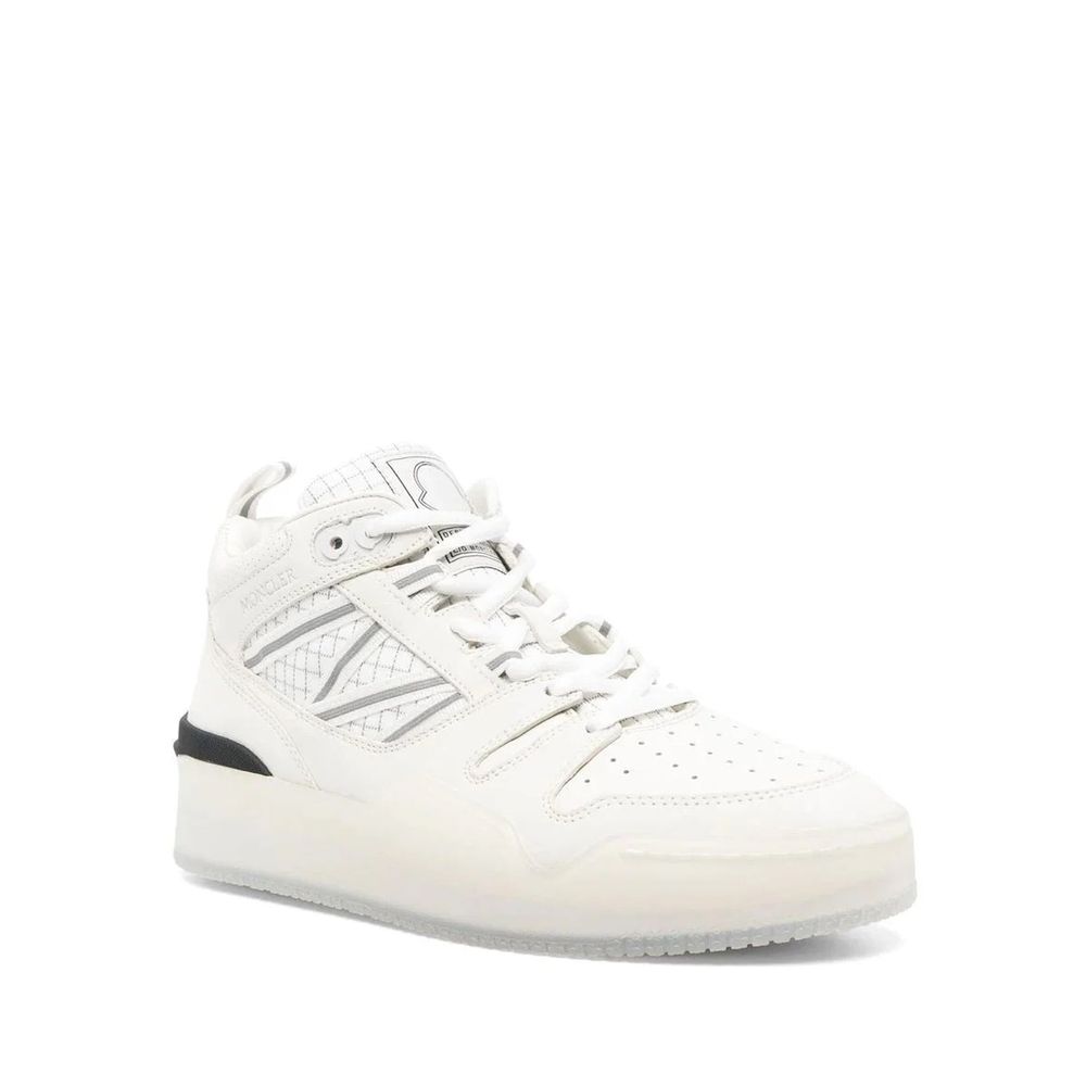 Moncler White Calfskin Athletic Sneakers